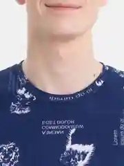 Синий футболка мужская, классическая, с принтом