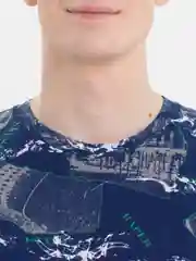 Синий футболка мужская, с принтом