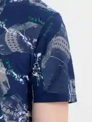 Синий футболка мужская, с принтом
