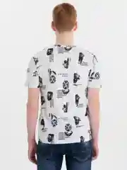 Белый футболка мужская, классическая, с принтом