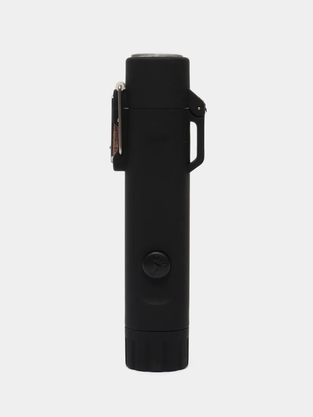 Черный зажигалка электронная, с фонарем и компасом, USB