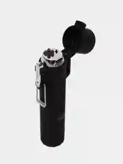 Черный зажигалка электронная, с фонарем и компасом, USB