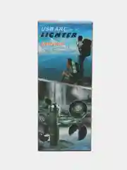 Черный зажигалка электронная, с фонарем и компасом, USB