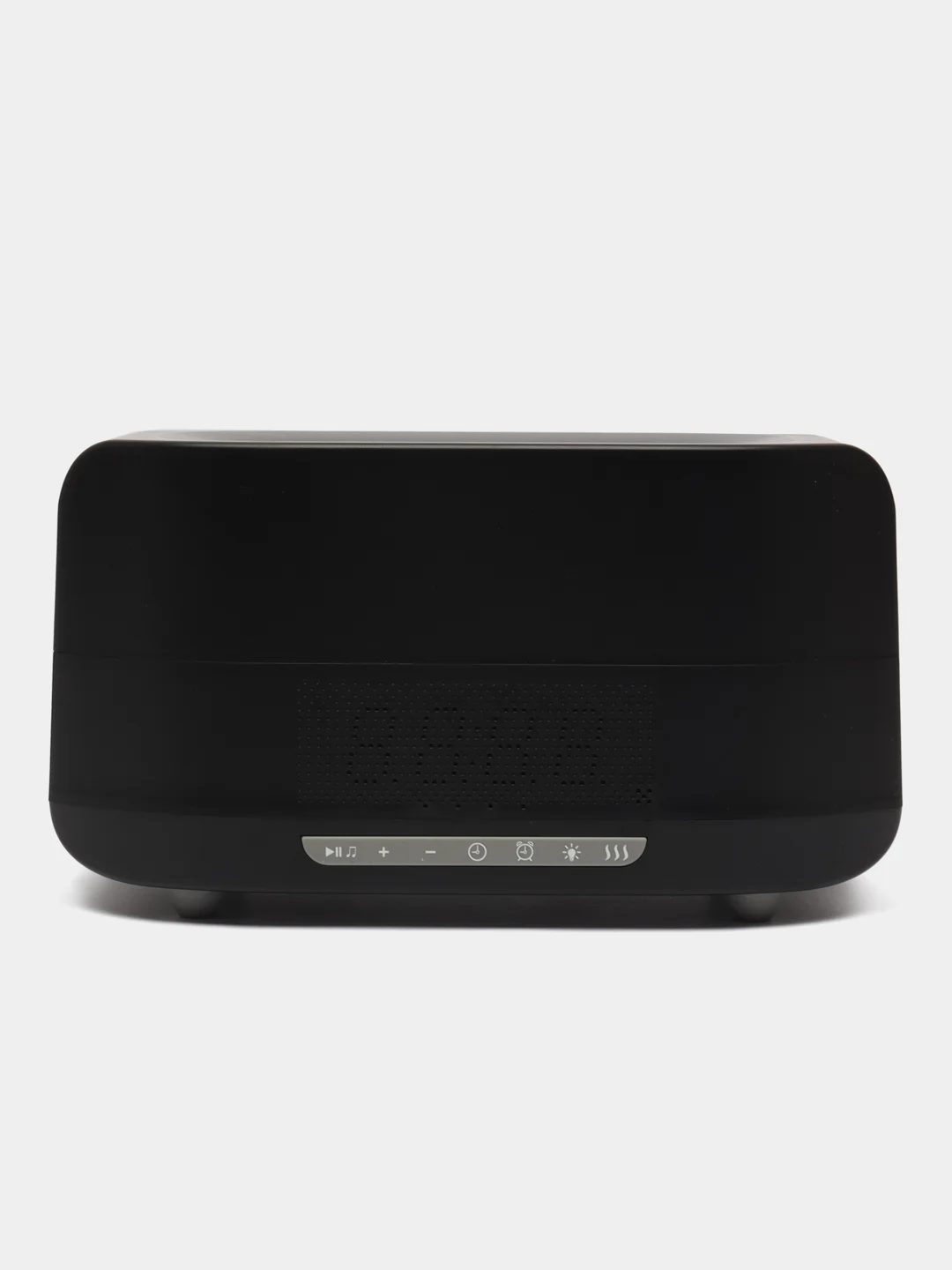 Черный увлажнитель воздуха с эффектом пламени 3в1 (bluetooth колонка, LED-часы, будильник)