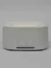 Белый увлажнитель воздуха с эффектом пламени 3в1 (bluetooth колонка, LED-часы, будильник)