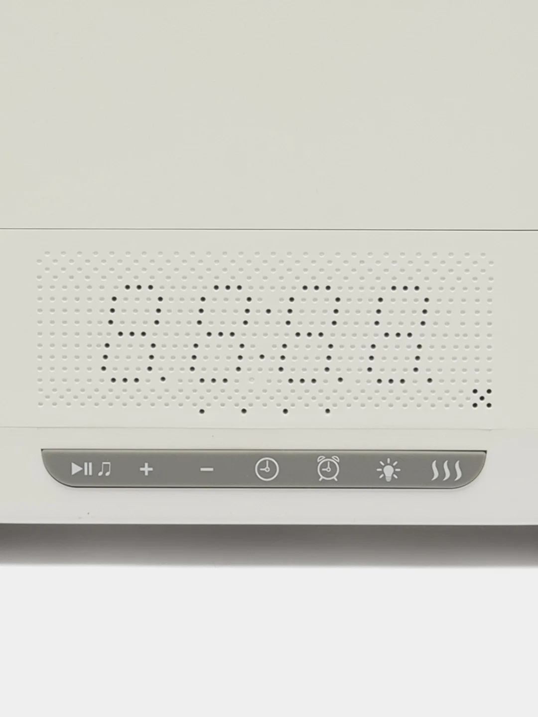 Белый увлажнитель воздуха с эффектом пламени 3в1 (bluetooth колонка, LED-часы, будильник)