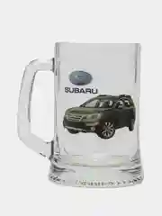 Серебряный подарочный набор кружек для пива "Автомобили", 2 шт 0,5л