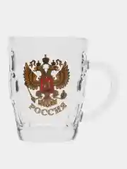 Золотистый хаки набор кружек пивных "Герб России", кружка для пива 2 шт 0,5л