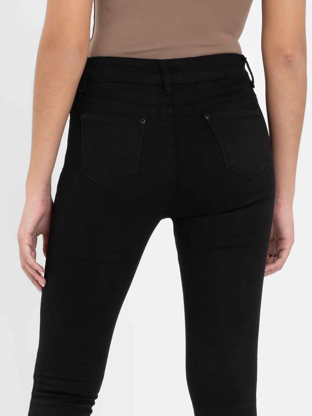 Черный женские джинсы Skinny с высокой посадкой