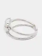 Серебряный кольцо сердце, регулируемое