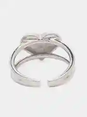 Серебряный кольцо сердце, регулируемое