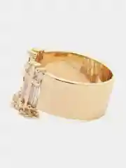 Белый кольцо с камнями и с цепочкой, регулируемое