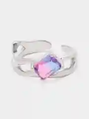 Серебряный кольцо с камнем, регулируемый, покрытые серебром 925 пробы