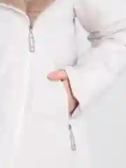 Бежевый меланж куртка осенняя с мехом