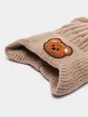 Хаки детская шапка с медведем