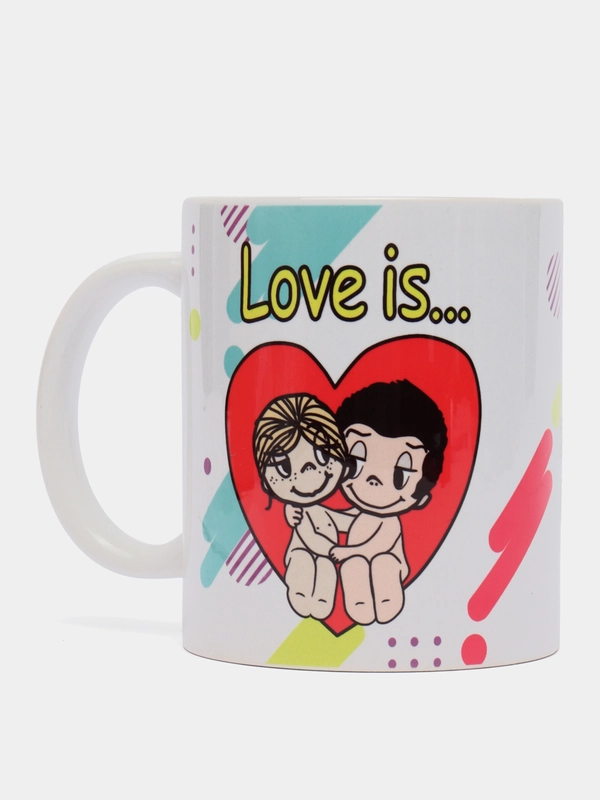 Кружка с принтом Любовь это ( Love is ) буду любить тебя