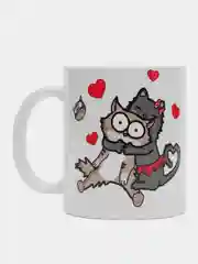 Алый кружка с принтом Любовь это ( Love is ) буду любить тебя
