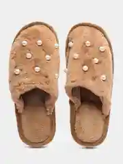 Бежевый тапки женкие
