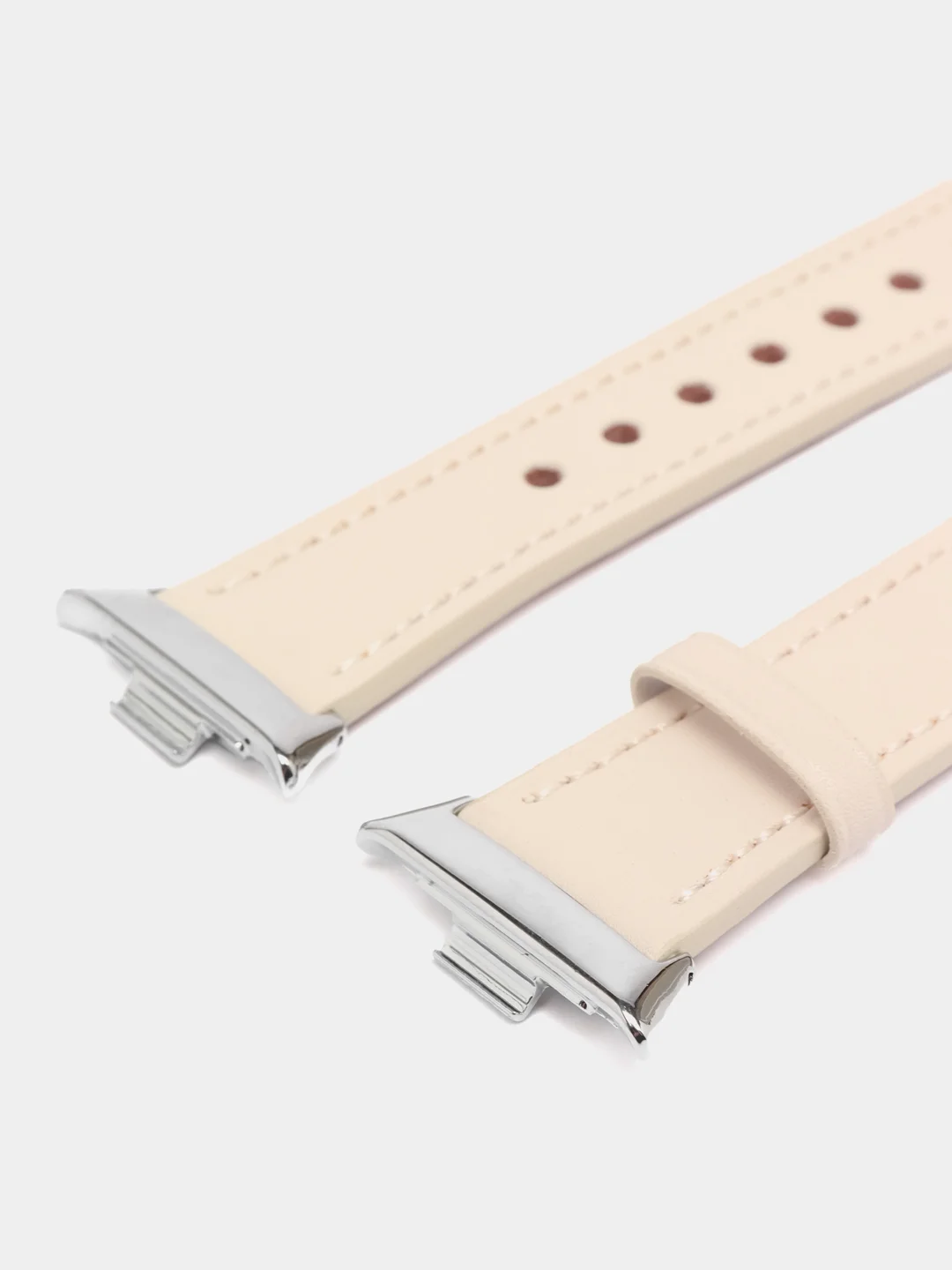 Белый кожаный ремешок для Xiaomi Mi Band 8 Pro
