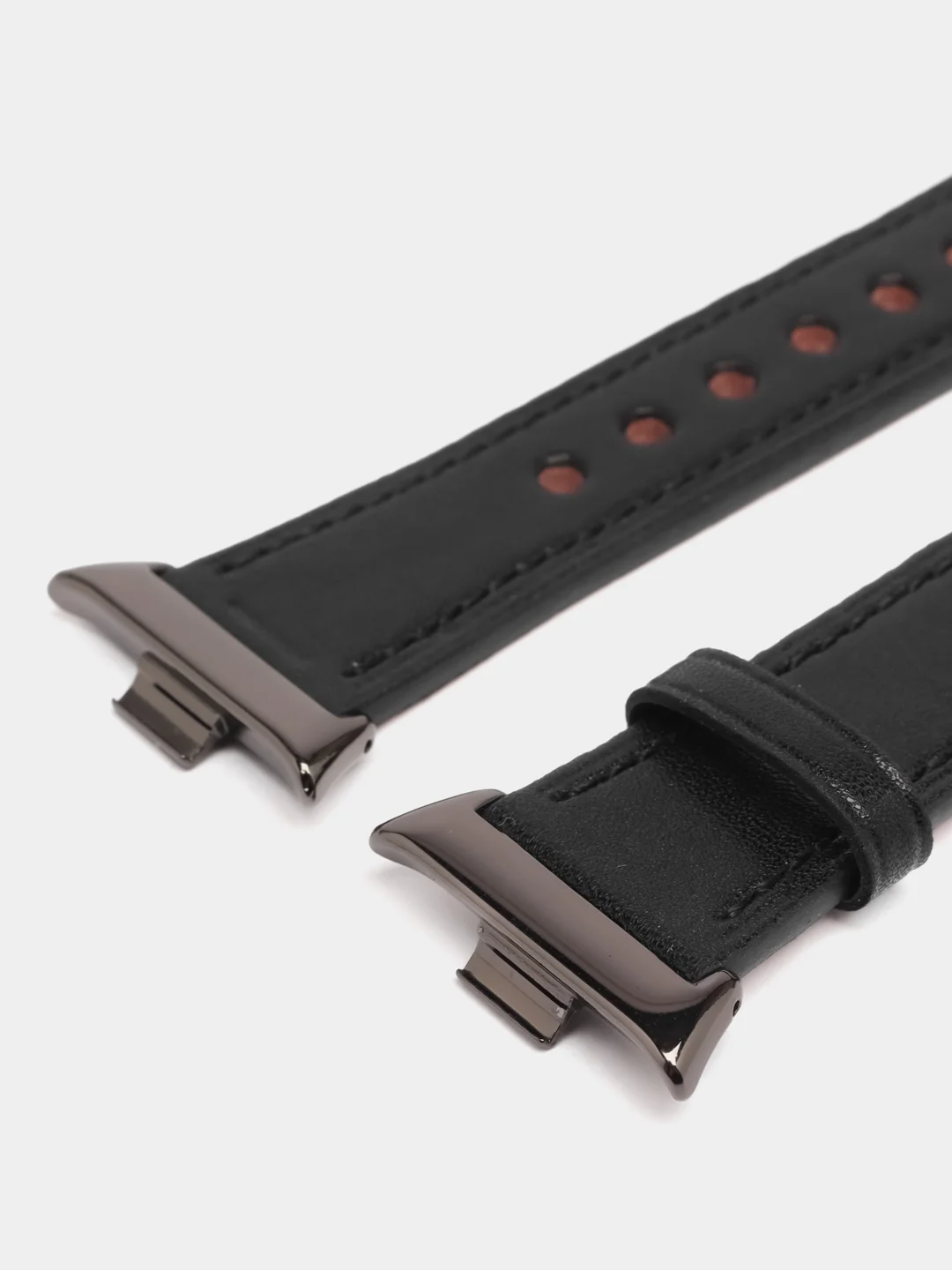 Черный кожаный ремешок для Xiaomi Mi Band 8 Pro
