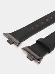 Черный кожаный ремешок для Xiaomi Mi Band 8 Pro