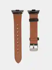 Черный кожаный ремешок для Xiaomi Mi Band 8 Pro
