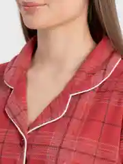 Пижама женская, из 100% хлопка, в клетку, с карманами