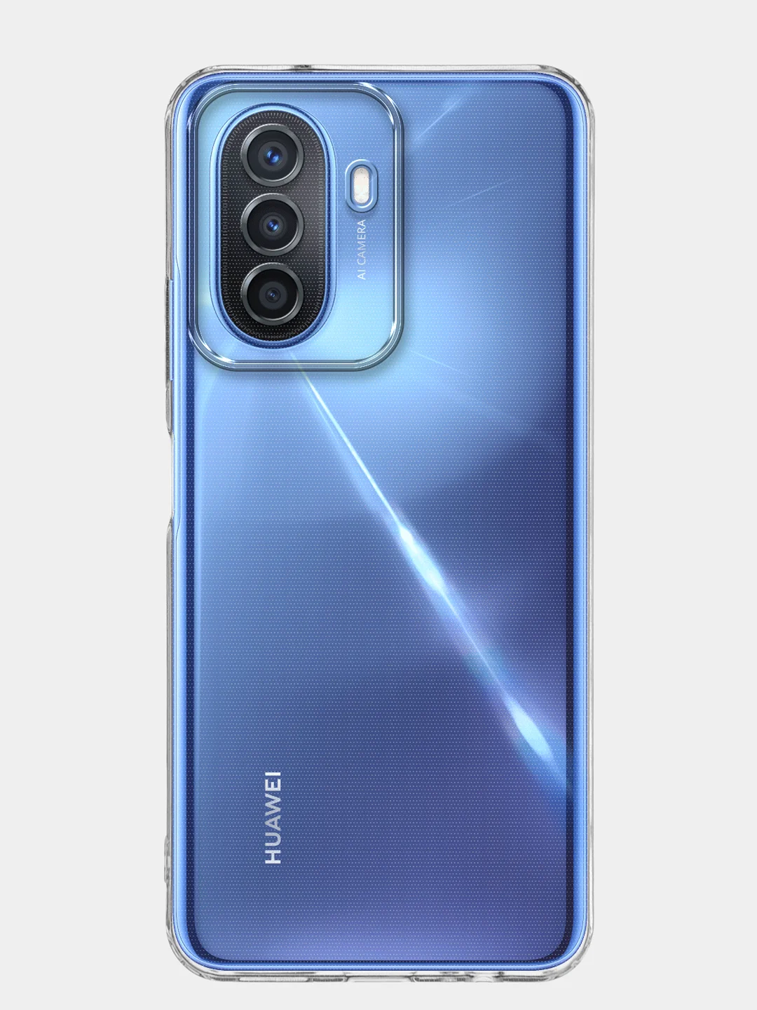 Прозрачный чехол для Huawei Nova Y70, Y70 Plus, Y71 силиконовый BROSCORP с бортиком-защитой камер