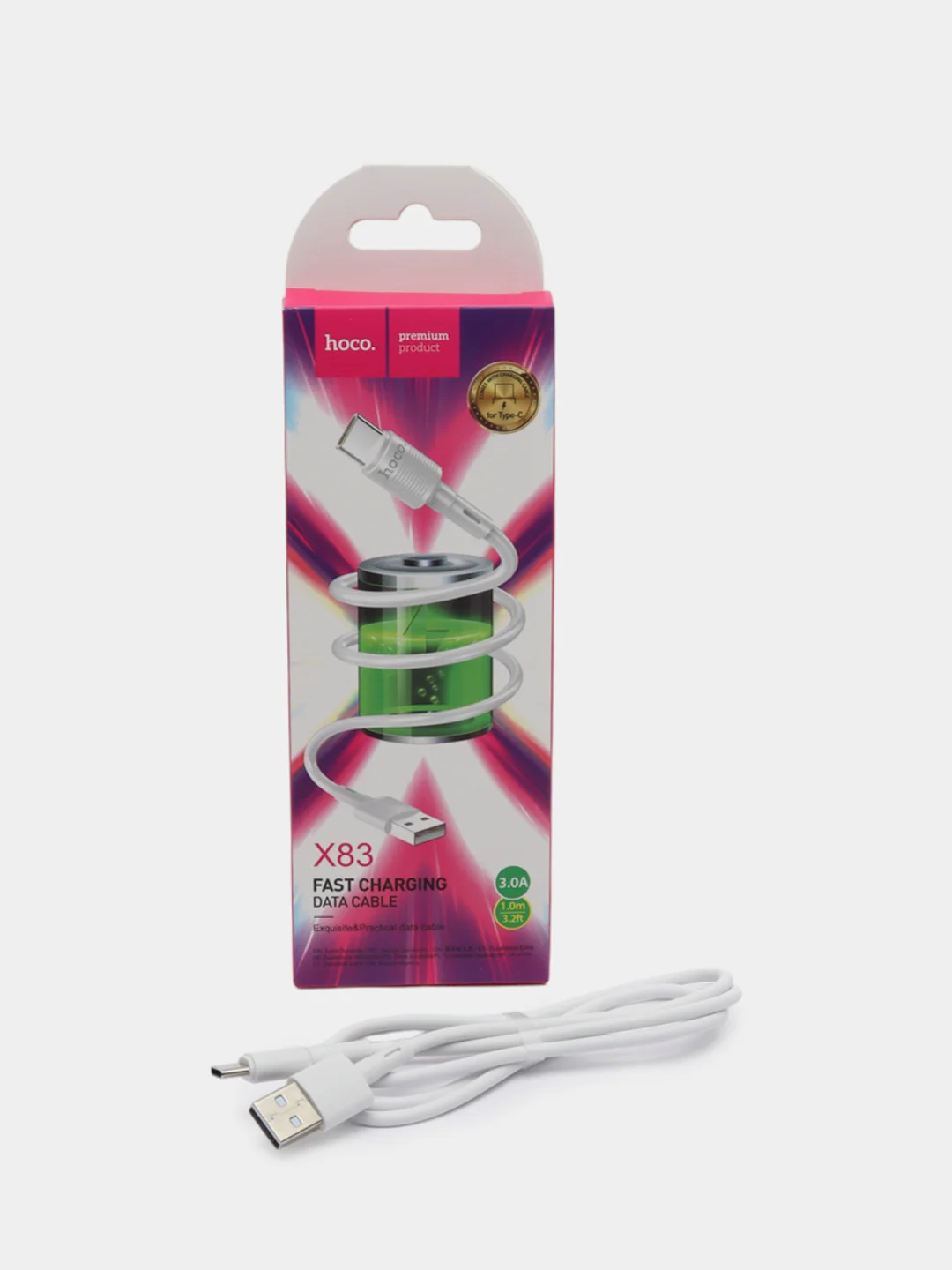 КабельType-C USB,X 83 белый 1 метр