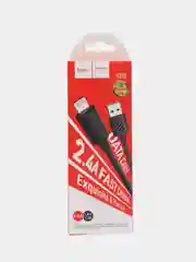 Кабель для Iphone Lightning / Hoco x88/ 1 метр/черный/быстрая зарядка