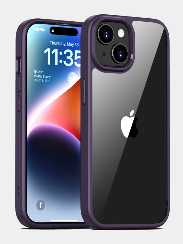 Прозрачный чехол для Apple iPhone 15 / iPhone 15 Plus с силиконовым кантом Crystal Case