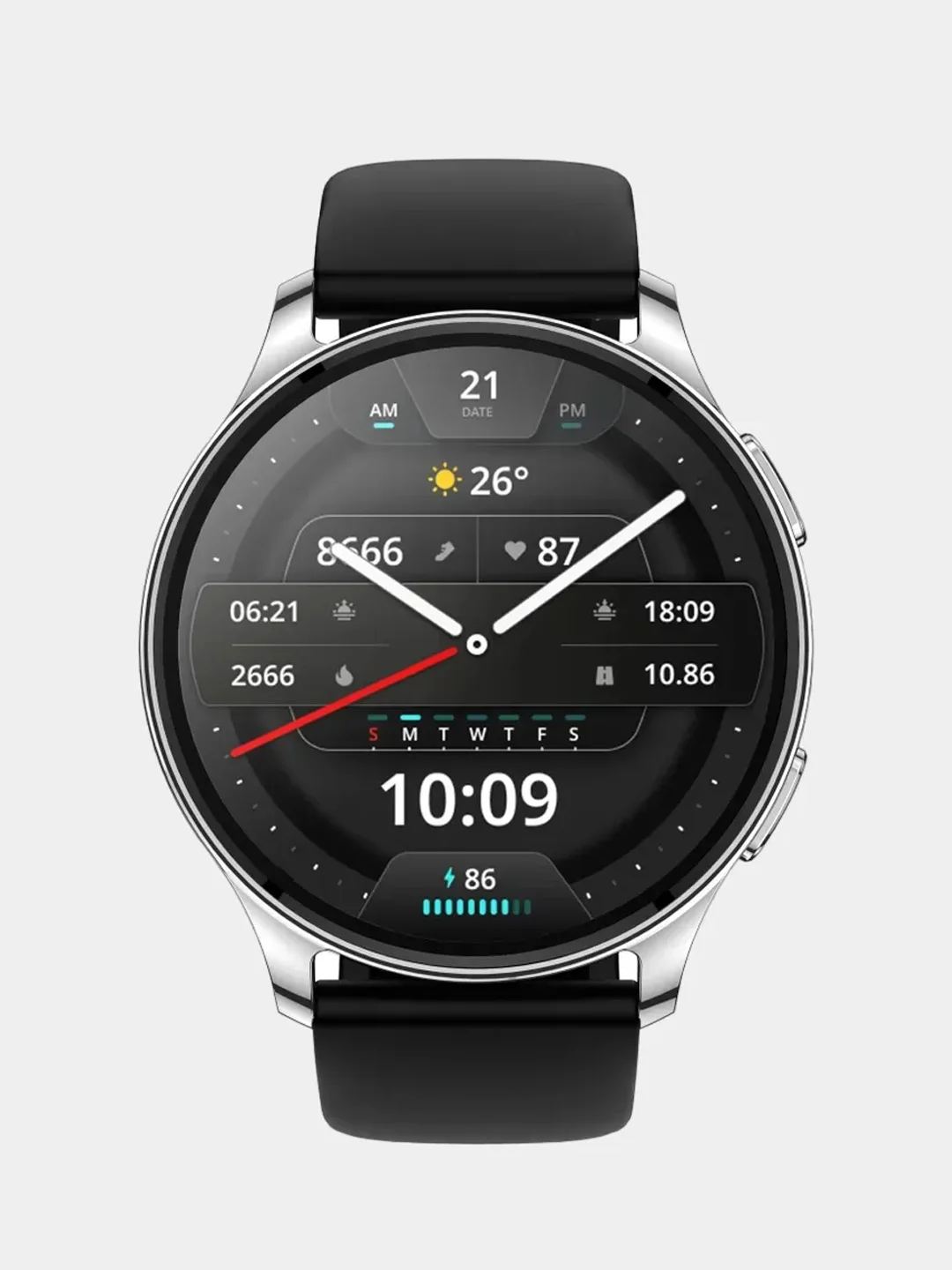 Серебряный смарт часы Amazfit Pop 3R (A2319)