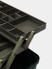 Ящик рыболовный трехполочный, зеленый, с подъемными полками