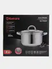 Кастрюля Sakura SA-P4024 IDEAL 6л 24x13,5см нерж