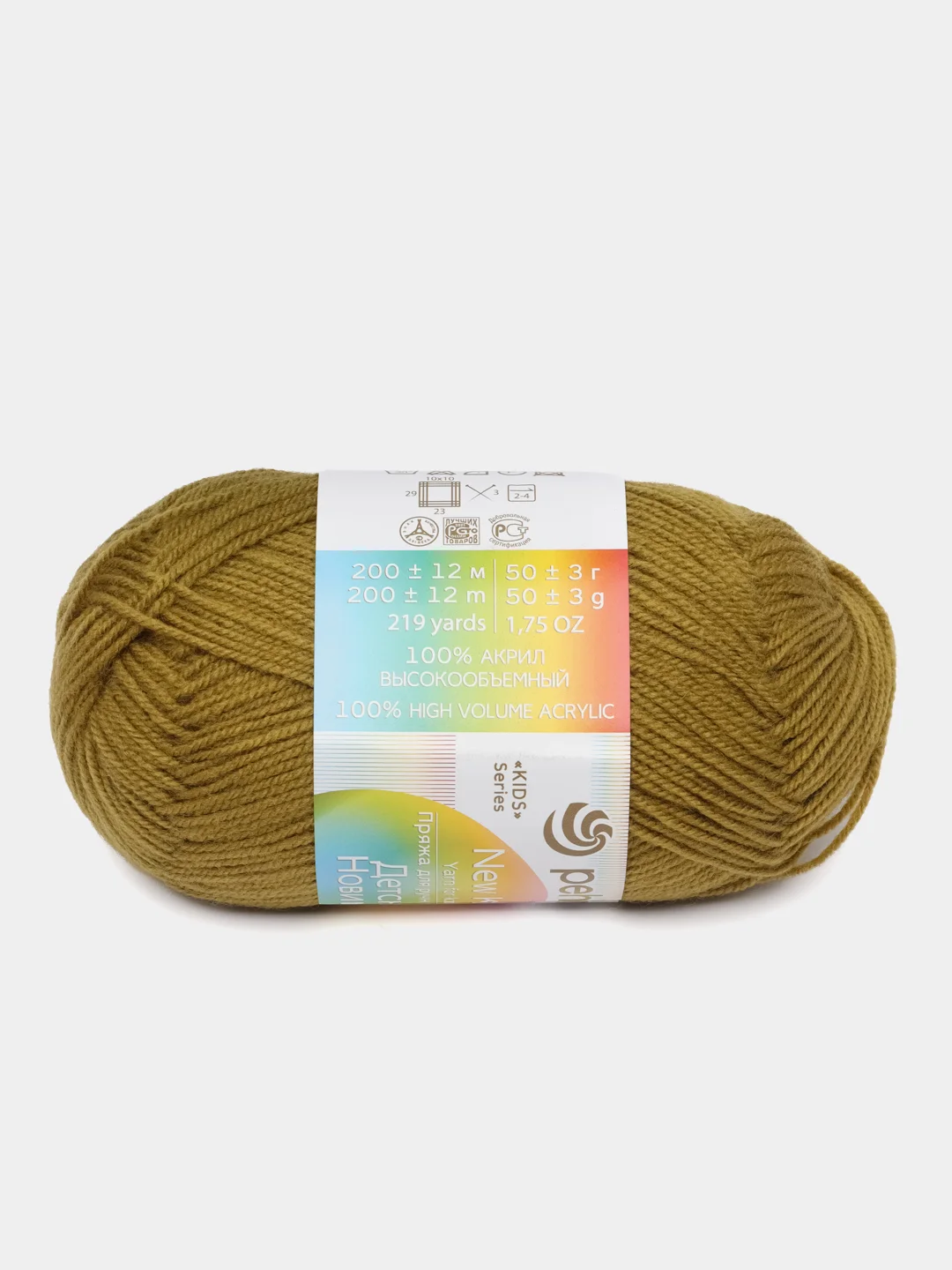 Оливковый пряжа Пехорка Детская новинка, акрил, 50 г, 200 м