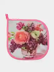 Конфетный прихватка кухонная для горячего, с рисунком цветов, 20*20
