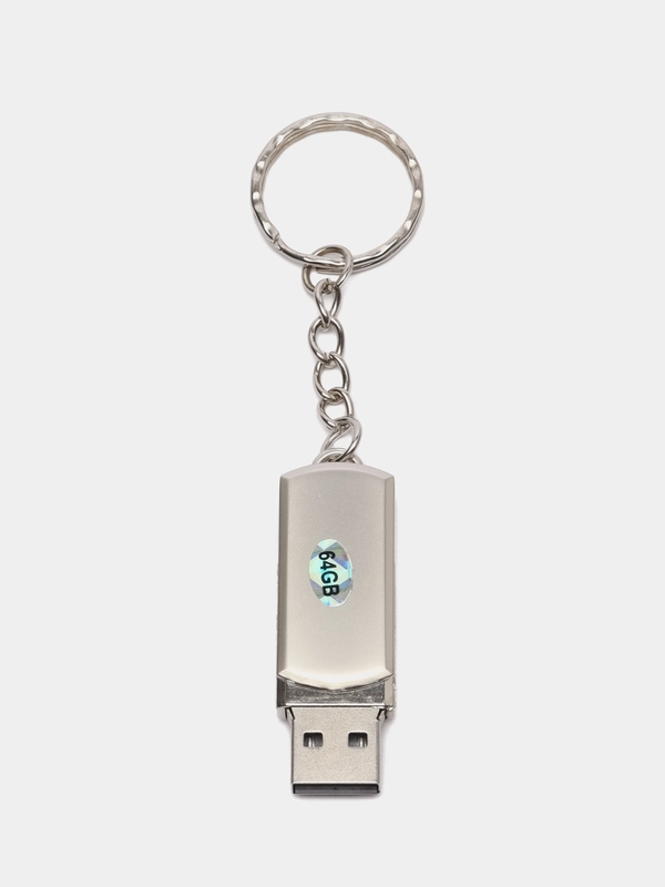 USB-накопитель 64 Гб,серый металлик
