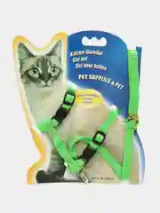 Зеленый шлейка с поводком для кошки