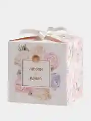 Аметистовый коробка подарочная для подарка "Квадратная с рисунком", складная