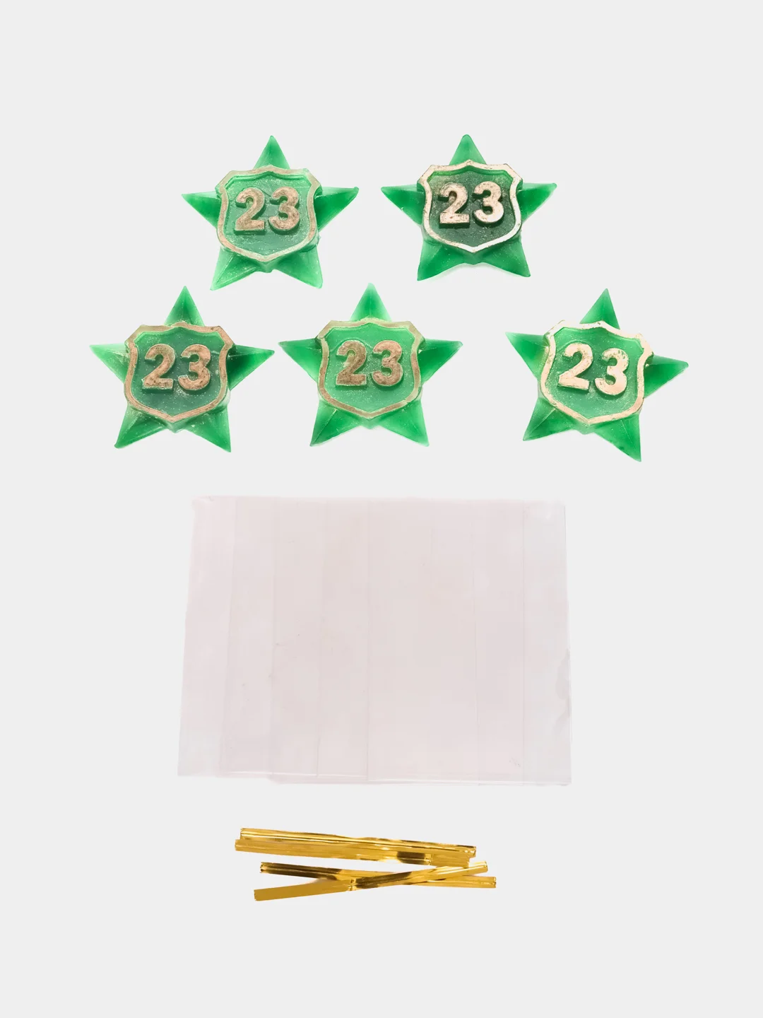 Зеленый мыло на 23 февраля Звезда. Набор 5 шт