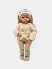 Бежевый кукла силиконовая реборн 55 см для девочки, Reborn, можно купать, с аксессуарами