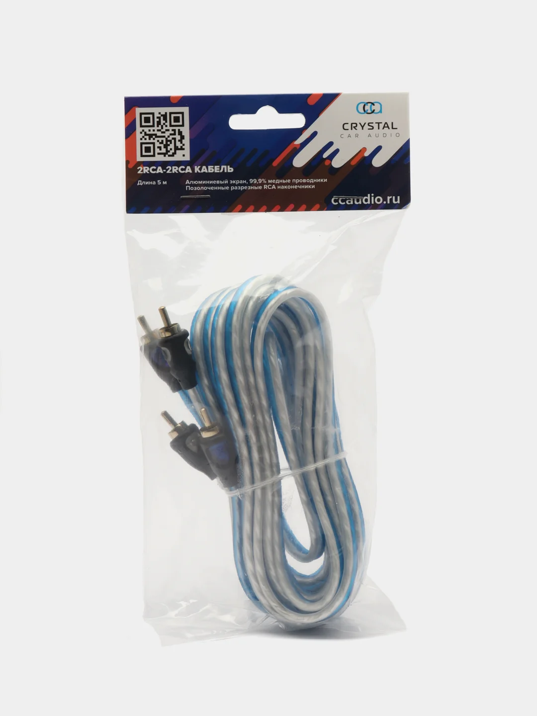 Провода для сабвуфера CrystalCarAudio BASE 2RCA, 5 м, межблочные