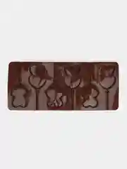 Форма силиконовая для леденцов , 9,5х24х1 см, 6 ячеек (4,2х3,3 см), с палочками, цвет МИКС