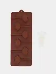 Форма силиконовая для леденцов, 24х9,4х1,5 см, 6 ячеек (4х2,4 см), с палочками, цвет МИКС