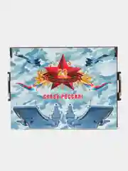 Синий подарочный набор для мужчины: автомобильная салфетка и ароматизатор в деревянной коробке
