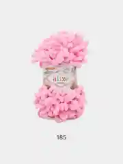 Пряжа Alize Puffy Ализе Пуффи, 5 штук, цвет 182 розовый, петельки большие