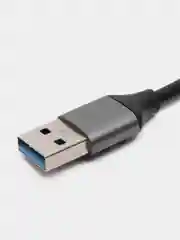 Серый usb 3.0 / Type-C - хаб, разветвитель на 4 порта, переходник HUB 3.0 концентратор