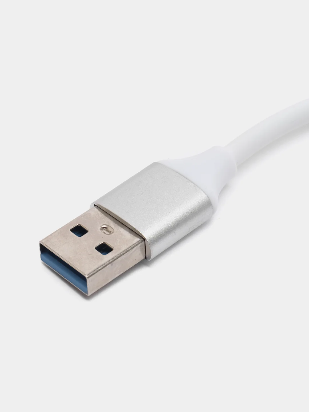 Серебряный usb 3.0 / Type-C - хаб, разветвитель на 4 порта, переходник HUB 3.0 концентратор