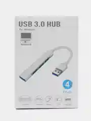 Серебряный usb 3.0 / Type-C - хаб, разветвитель на 4 порта, переходник HUB 3.0 концентратор