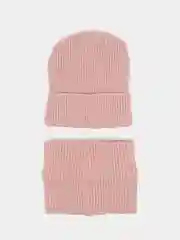Розовый шапка и снуд